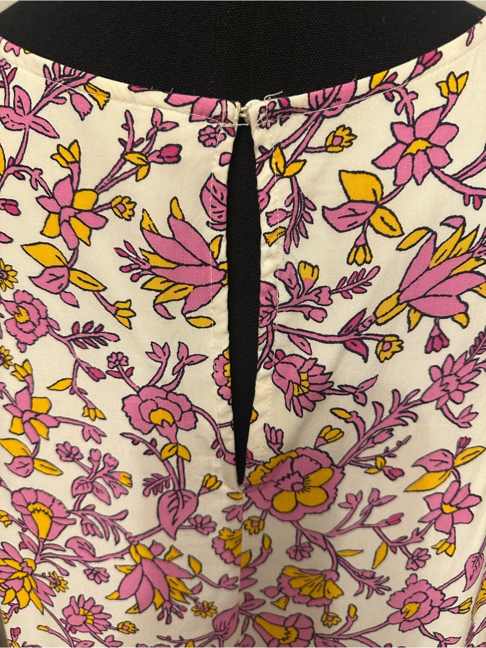Old Navy Floral Sleeveless Tiered Midi Dress Pink Yellow Boho Size Large - Picture 6 of 10